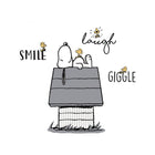 Lambs & Ivy Classic Snoopy Doghouse Wall Decals with Woodstock & Smile Giggle Text - White Background | Bambi Baby