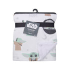 White Minky Sherpa Star Wars The Child Grogu Baby Blanket - Lifestyle Close-Up Detail | Bambi Baby