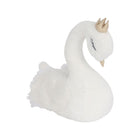 White Plush Swan Princess with Gold Crown and Tail Detail - Back Angle | Bambi Baby