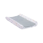Gray Minky & Moon Star Cotton Changing Pad Cover - 3/4 View | Bambi Baby