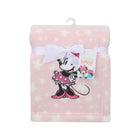 Pink Fleece Minnie Mouse Baby Blanket Gift-Wrapped with Bow - Packaged Front View | Bambi Baby