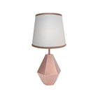 Rose Gold Faceted Nursery Lamp with Glitter-Trimmed White Shade - Full View | Bambi Baby