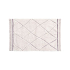Ivory Recycled Cotton RugCycled Bereber Washable Rug with Lavender Fringe Edges - Overhead Flat Lay | Bambi Baby