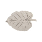 Natural Beige Cotton Monstera Leaf Washable Nursery Rug - Side Angle | Bambi Baby