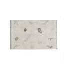 Cream Cotton Pine Forest Washable Rug with Scattered Pinecone Pattern - Overhead Flat Lay | Bambi Baby