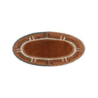 Terracotta & Gray Oval Woolable Washable Wool Rug Karibu - Angled Overhead View | Bambi Baby