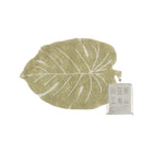 Olive Cotton Mini Monstera Washable Rug with Drawstring Storage Bag - Product Set View | Bambi Baby
