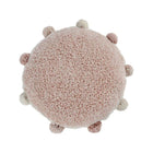 Lorena Canals Bubbly Vintage Nude Cotton Round Cushion with Pom Pom Trim - Angled View | Bambi Baby