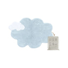 Blue Cotton Cloud Washable Rug with Drawstring Storage Bag - Product and Packaging View | Bambi Baby