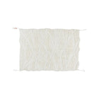 Ivory Wool Washable Enkang Rug - Full Top-Down View Showing Mixed Pile Texture and Tassels | Bambi Baby