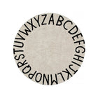 Natural Cotton Round ABC Alphabet Rug Full Circle Overhead - Product Shot | Bambi Baby