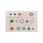 Ivory Cotton Washable Nursery Rug Multicolor Berber Diamond - Overhead Flat Lay | Bambi Baby