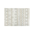 Ivory Sandstone Washable Wool Rug Bohemian Geometric Detail - Overhead Product Shot | Bambi Baby