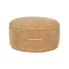 Honey Tufted Cotton Round Pouffe with Side Braided Handle - Front Profile | Bambi Baby