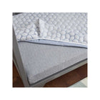 White Blue Leaf Breathable Mattress Cover - Peeled Corner on Crib Mattress | Bambi Baby