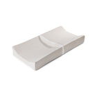 Beige Organic Cotton Contoured Changing Pad with Safety Strap - Angled View | Bambi Baby