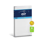 White Moonlight Air Crib Mattress with GREENGUARD Gold Badge - Three-Quarter View | Bambi Baby