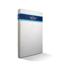 White Knit Full Mattress with Branded Packaging Band - Angled View | Bambi Baby