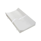 White Foam Contour Changing Table Pad with Safety Straps - 3/4 Angle View | Bambi Baby