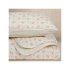 Eggshell Floral Organic Muslin Quilt & Sham - Stacked Set View | Bambi Baby