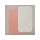 Rosette Pink & Eggshell 8-Layer Organic Muslin Burp Cloths - Flat Lay Texture Detail | Bambi Baby