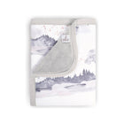 Grey Misty Mountain Jersey Blanket - Folded Close-Up, Sherpa Interior Detail | Bambi Baby