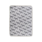 Grey Zebra Print Cuddle Blanket - Jersey Knit Side Overhead View | Bambi Baby