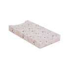 Blush Jersey Changing Pad Cover, Crane Bird Print - 3/4 View on Pad | Bambi Baby