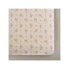 Cream Organic Jersey Crib Sheet Dainty Floral Print - Flat Lay Full View | Bambi Baby