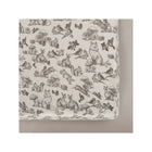 Ivory Organic Jersey Woodland Crib Sheet - Top-Down Corner View with Forest Animal Print | Bambi Baby