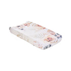 Oilo Vintage Bloom Floral Cotton Jersey Changing Pad Cover - 3/4 Overhead View | Bambi Baby