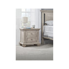 Stone Wash Wood Lakeville Nightstand - Room Setting with Carved Bun Feet Detail | Bambi Baby