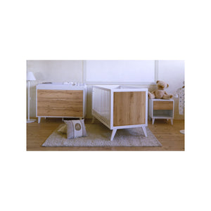 Pali Caravaggio Nightstand Deluxe - White/Biscotti