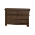 Slate Brown Wood Nursery Double Dresser - Slight Angle Front View | Bambi Baby