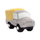 Yellow Grey Velour Plush Construction Truck - Three-Quarter Front View | Bambi Baby