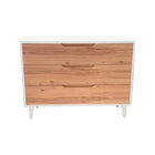 Pali Caravaggio Deluxe White & Biscotti Wood 3 Drawer Nursery Dresser - Full Front View | Bambi Baby