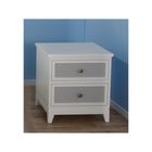 Pali Treviso GREENGUARD Gold Certified Nursery Nightstand White Grey - Angled View | Bambi Baby