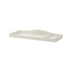 Parchment Wood Arya Changing Tray with Carved Backguard - Isolated 3/4 View | Bambi Baby
