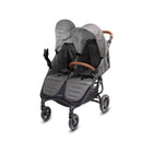 Grey Valco Snap Duo Trend Double Stroller with Car Seat Adapter Bracket - Front Angle | Bambi Baby