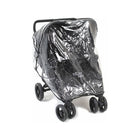 Clear PVC Valco Baby Double Stroller Raincover - 3/4 Angle on Stroller | Bambi Baby
