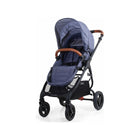 Denim Blue Valco Snap Ultra Trend Stroller - Three-Quarter View with Tan Bumper Bar | Bambi Baby