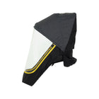 Black Veer All-Terrain Weather Cover with Clear Window and Yellow Zipper - Three-Quarter View | Bambi Baby