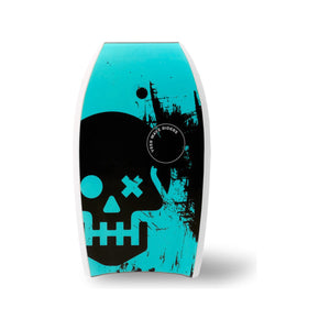Turquoise Veer Child Body Board with Black Skull Graphic - Front View Studio | Bambi Baby