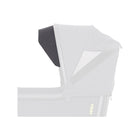 Dark Grey Veer Visor XL Zipped onto Retractable Canopy - Side Detail View | Bambi Baby
