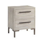 Willow Tone Wire-Brushed Wood Beck Nightstand Two Drawers - Side Angle View | Bambi Baby