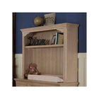 Santa Fe Wood Nursery Bookcase Hutch - Angled Close-Up, Beadboard Back Detail | Bambi Baby