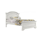 Brushed White Olivia Arch Top Full Bed - Styled with Floral Bedding, 3/4 Angle | Bambi Baby