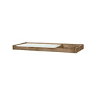 Cashew Wood Changing Topper - 3/4 Overhead View with Pad Insert | Bambi Baby