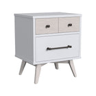 Westwood Rowan Ash Linen Nightstand - Angled View, Two-Tone Finish for Modern Nursery | Bambi Baby