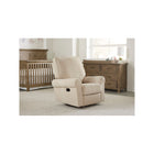 Ivory Fabric Westwood Savannah Manual Glider - Three-Quarter View, Nursery Room Scene | Bambi Baby